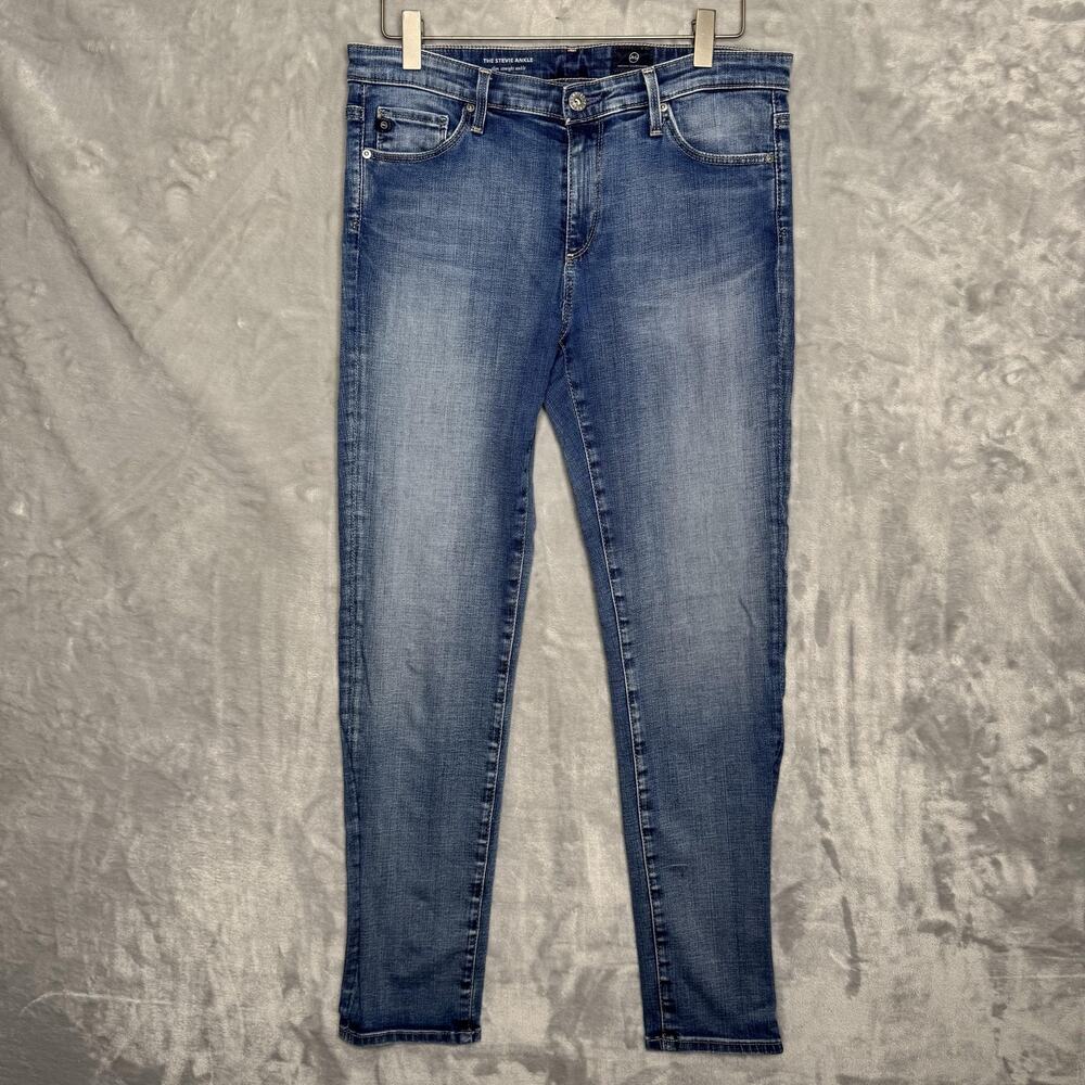AG Adriano Goldschmied Stevie Ankle Jeans Womens 28R Blue Slim Straight Denim